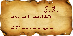 Endersz Krisztián névjegykártya